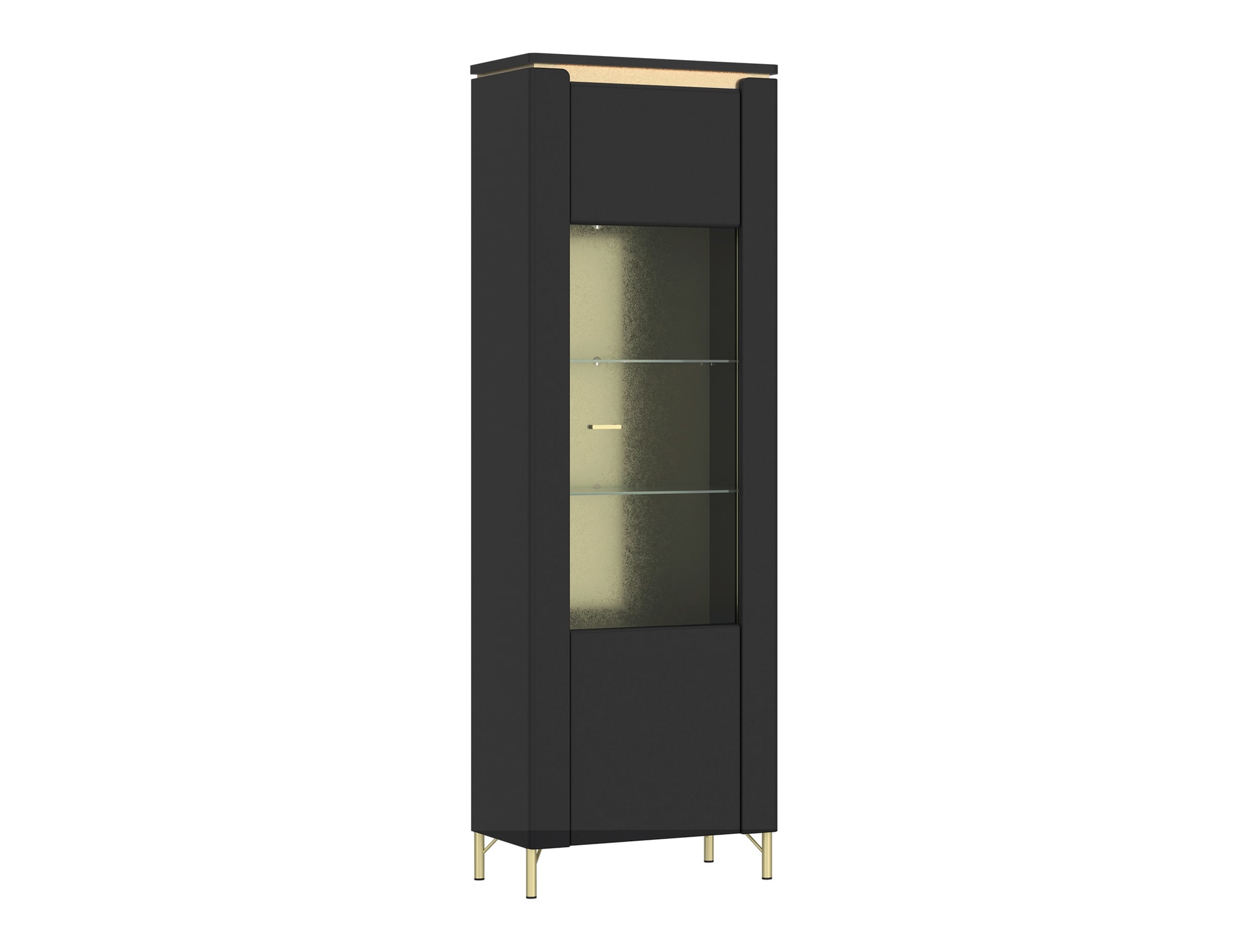 Vitrine NORICA 66,5x202,1 cm schwarz matt