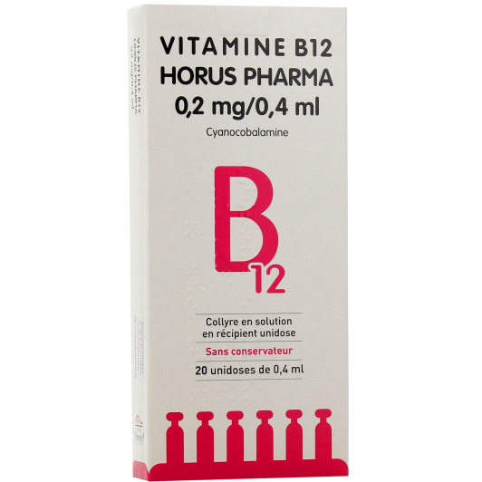 Horus Pharma Vitamine B12 Collyre 0,5 pour mille - Cicatrisation de la Cornée