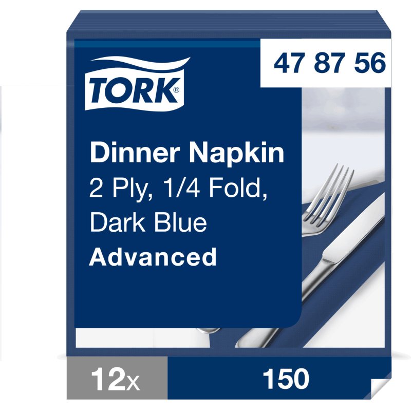 Serviette Dinner Tork ouate 2 plis 39 x 39 cm - Paquet de 150