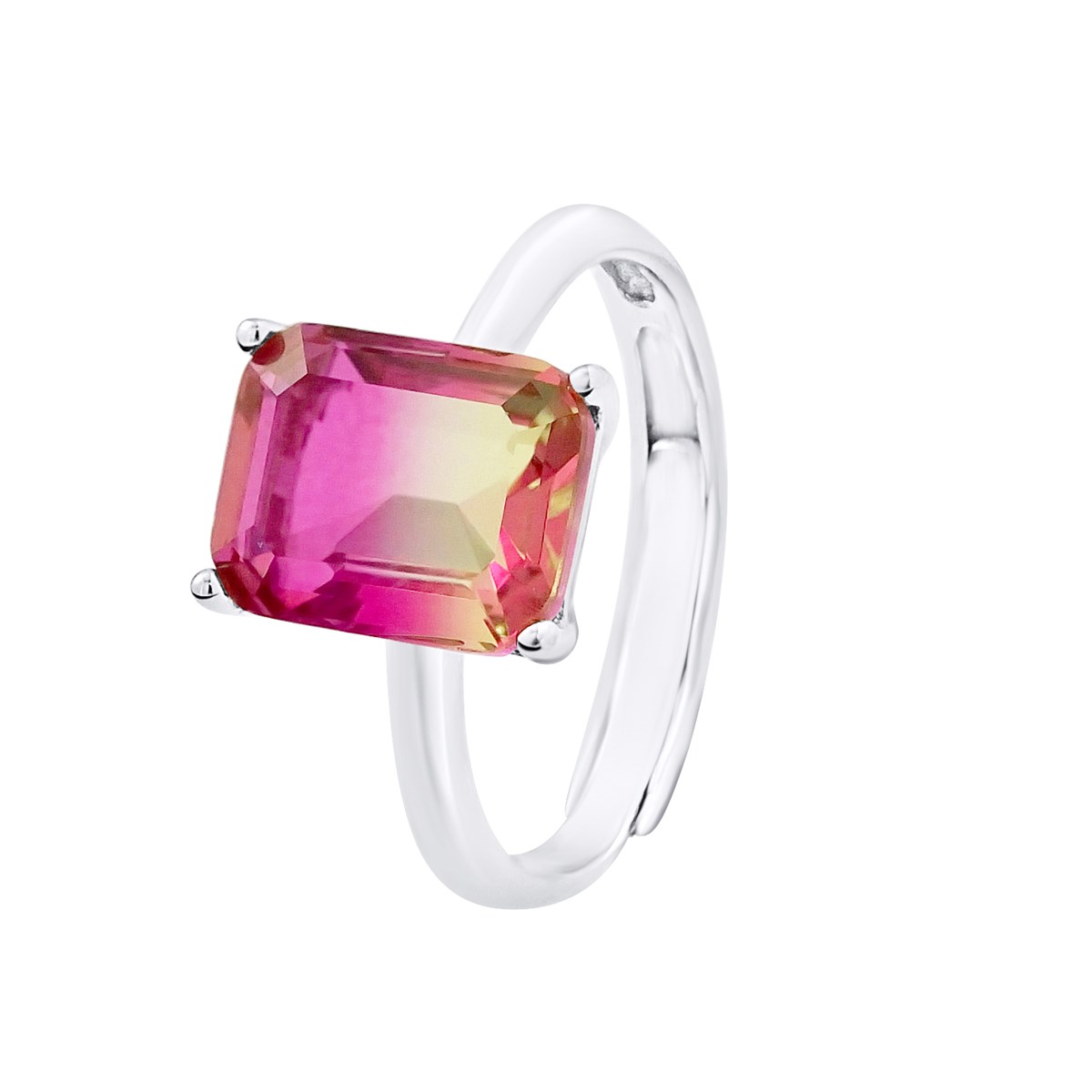 Bague RECTANGLE - Cristal - Argent 925