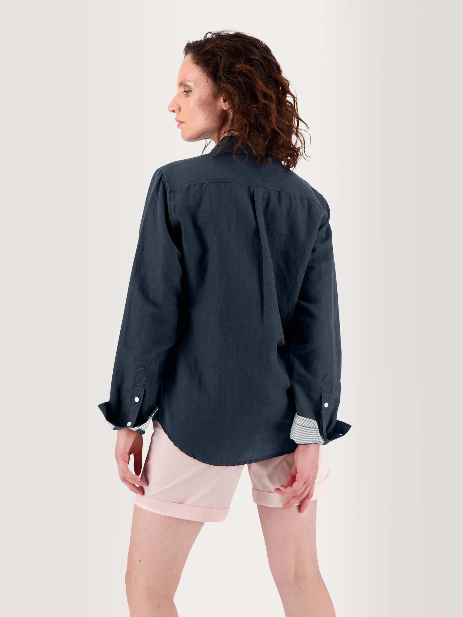 Chemise Femme Coton Lin Marine