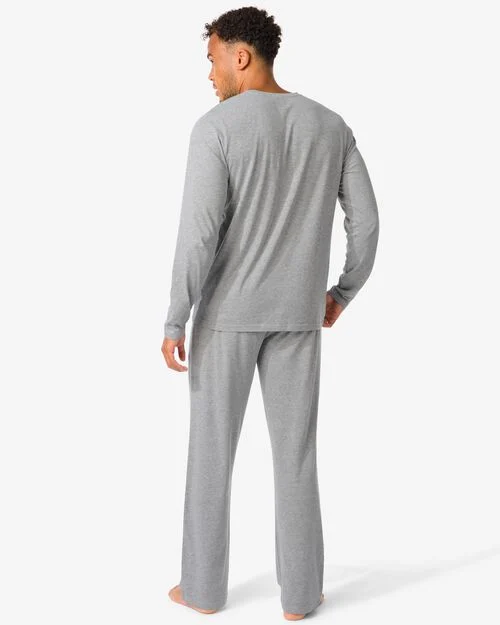pyjama en coton pour homme  gris foncé