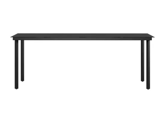 Ensemble à manger de jardin coussins 7pcs Gris et noir