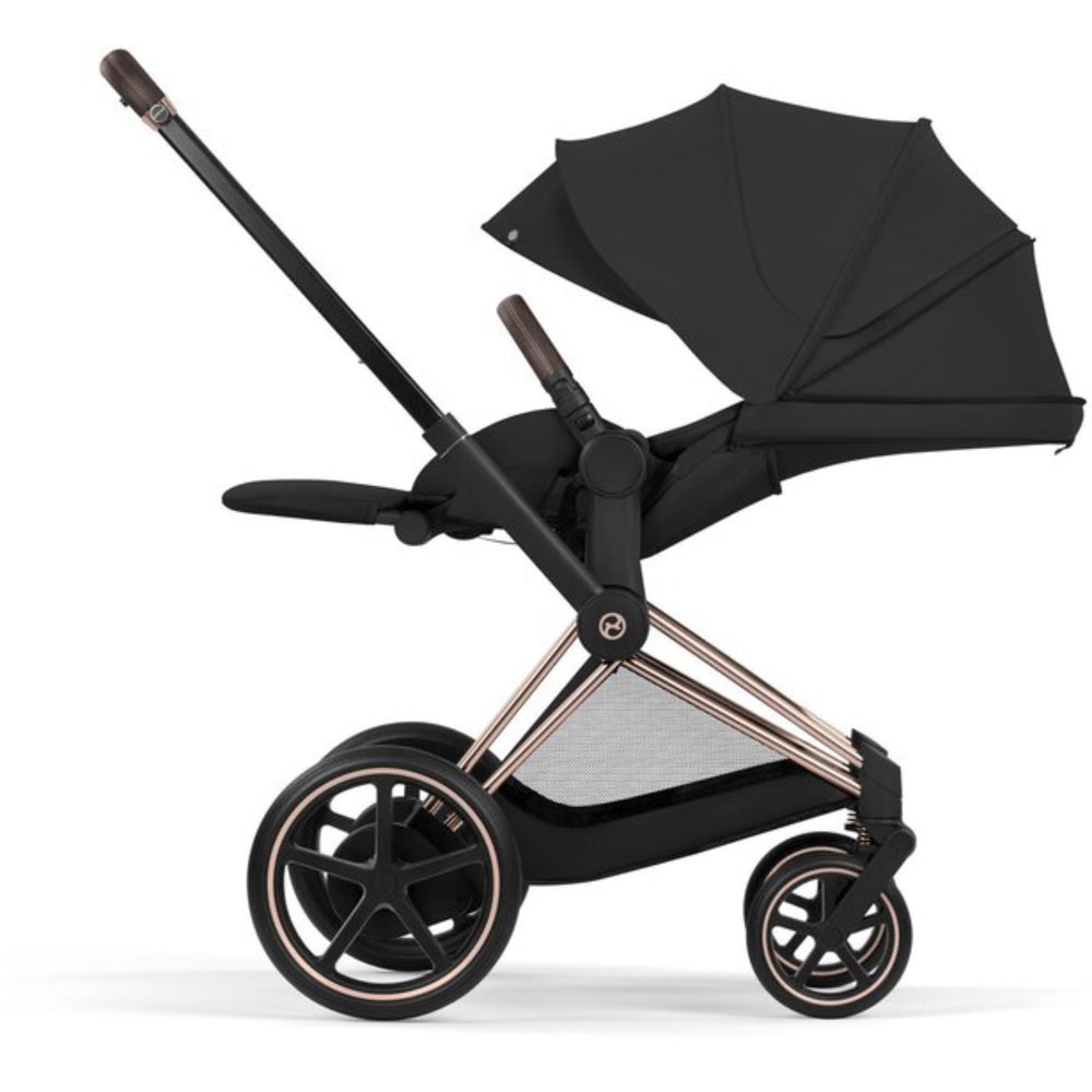 Køb Cybex Sepia Black/Black Epriam Comfort Rosegold Inklusiv Foldbar Liggedel