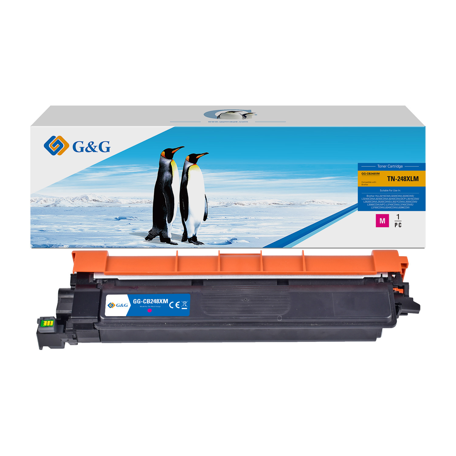 Ersetzt Brother TN-248XLM Laser Toner Drucker Printer Tonerpatrone (2300 Seiten) - Rot