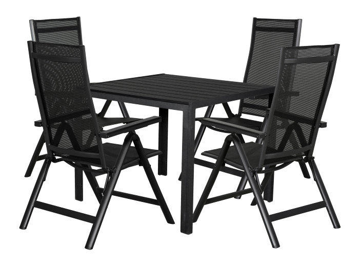 Havebord Havanna 90x90 cm i aluminium og nonwood - Sunlife