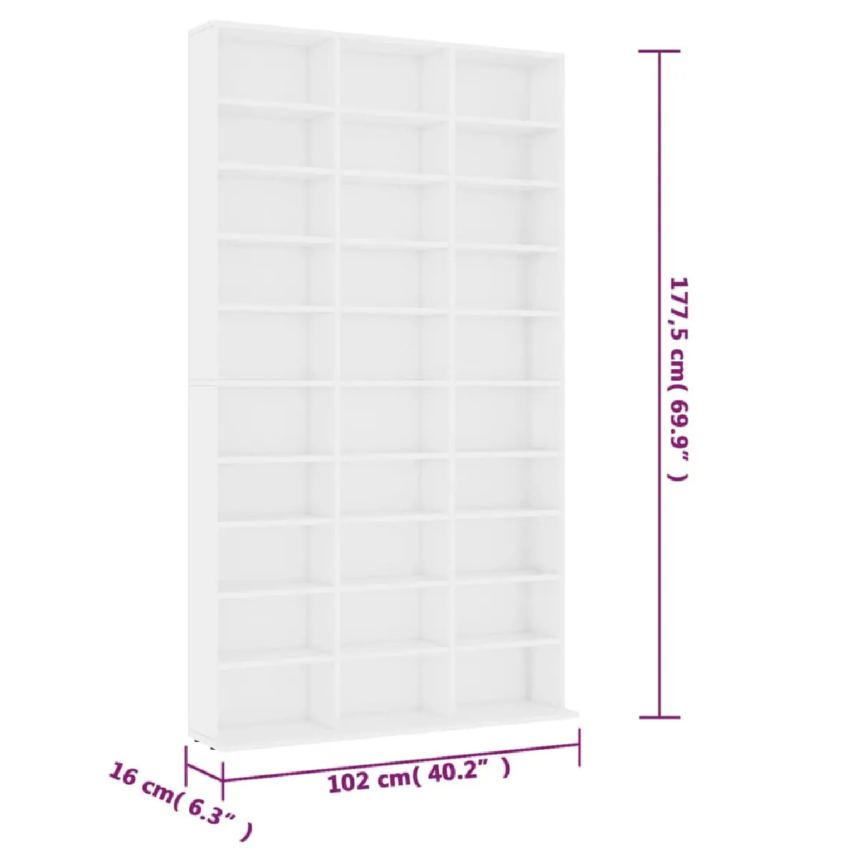 vidaxl Armoire à CD - Blanc