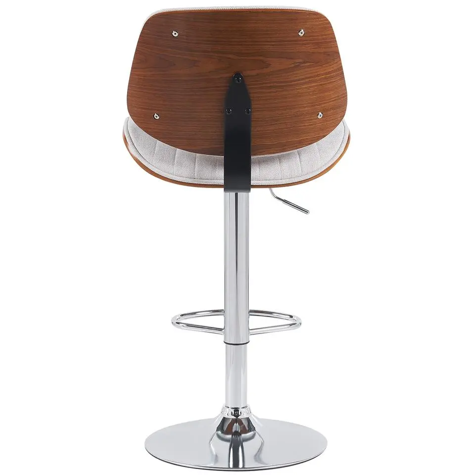 CLP Barkruk Clawson chroom Frame - Stof - walnoot/creme