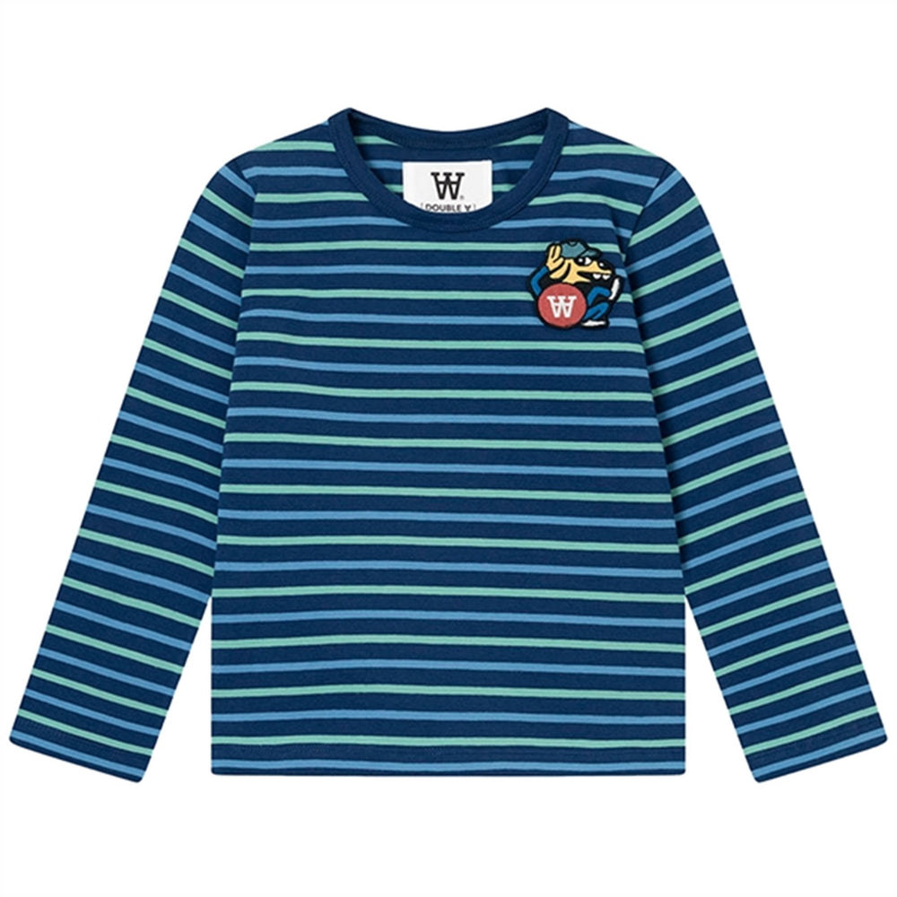 Navy stripes Kim Doggy Patch Bluse