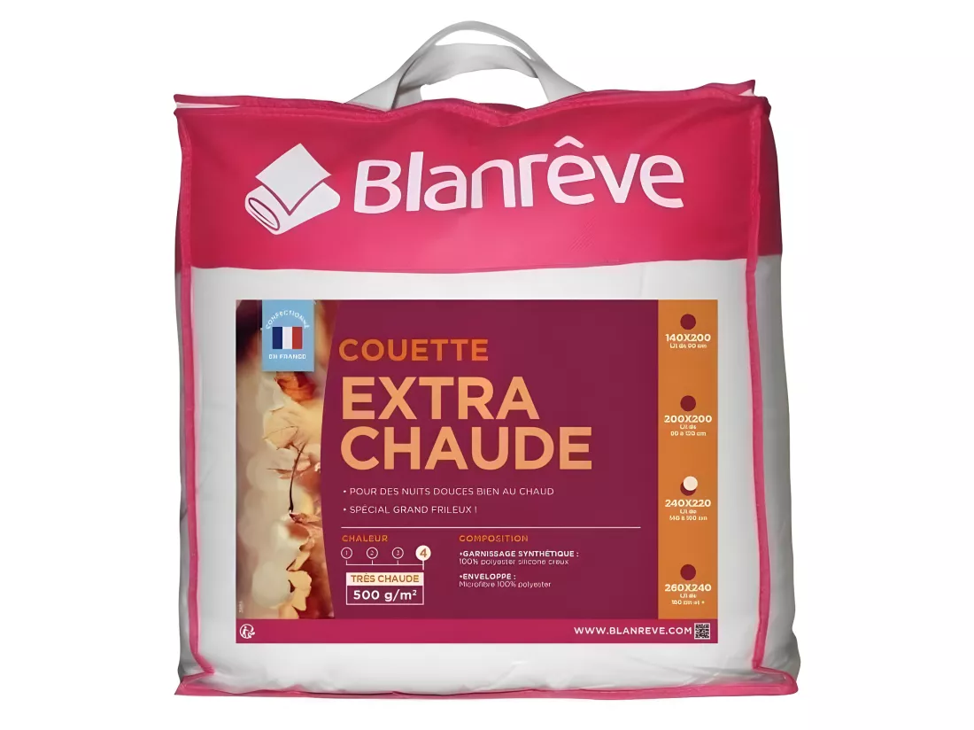 BLANREVE Couette extra chaude en microfibre - 220 x 240 cm - Blanc