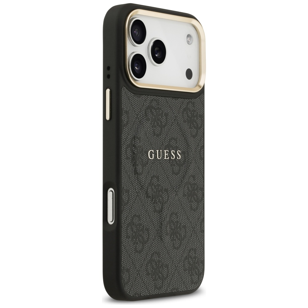 iPhone 17 Pro MagSafe Leder Hardcase Hülle Classic Logo (GUHMP17LP4MSEGCK) - Schwarz
