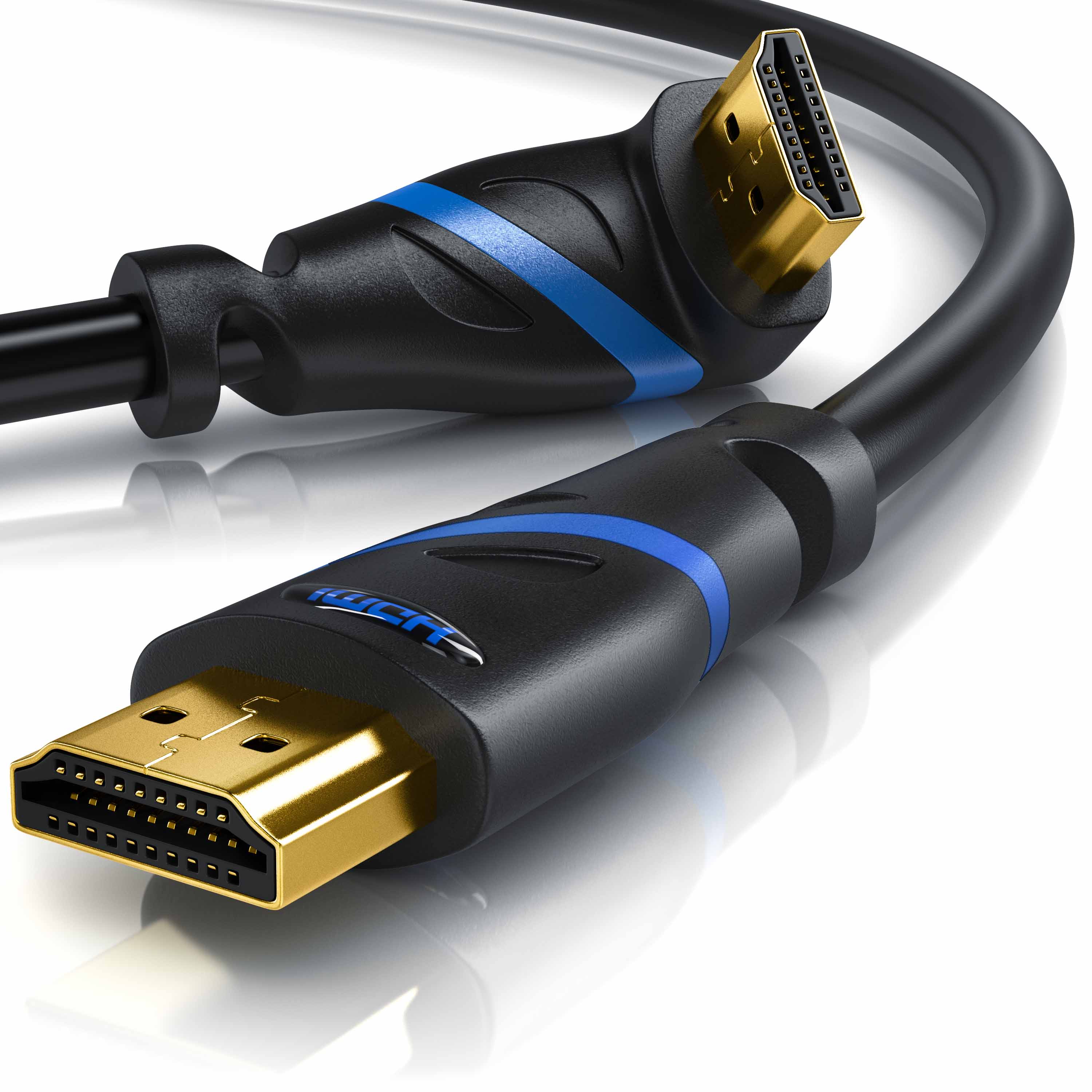 Primewire 8K Premium HDMI Ultra High Speed Kabel 2.1 90° gewinkelt, 7680 x 4320 @ 120 Hz mit DSC - 0,5m
