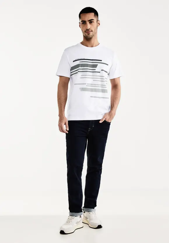 Shirt mit Brustprint - White