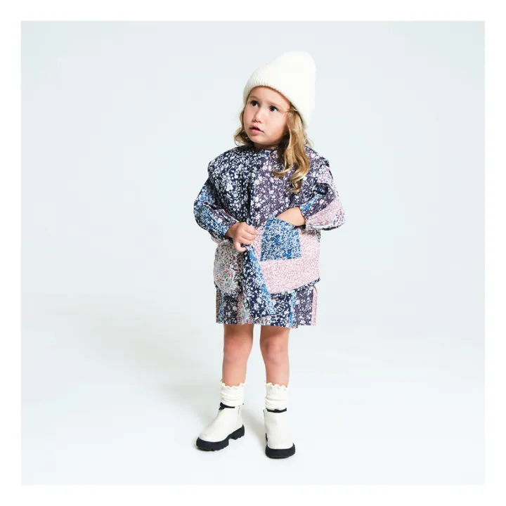 Esther Veste Sans Manches Matelassée Patchwork Devon | Bleu