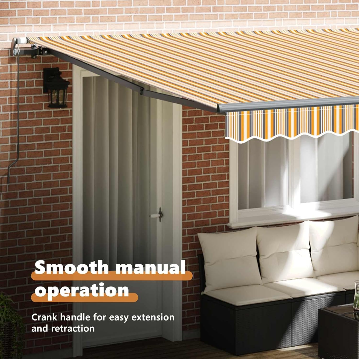 vidaXL Einziehbare Markise Mehrfarbig 400 x 300 cm Polyester und Stahl, Garten und Terrasse, rechteckige, Moderne, ausziehbare Markise, wetterfest, Sommerschutz für die Terrasse