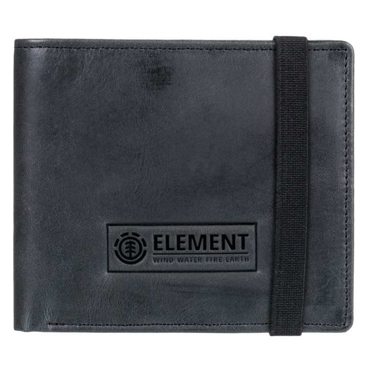 Element Strapper Leather Wallet Black