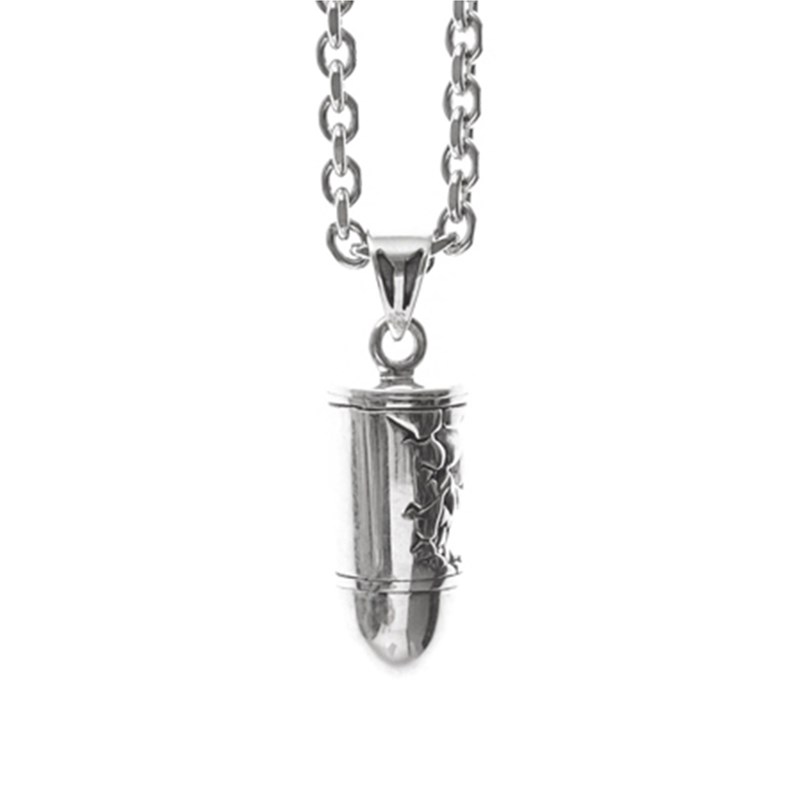 Collier Homme Argent Balle Tête De Mort