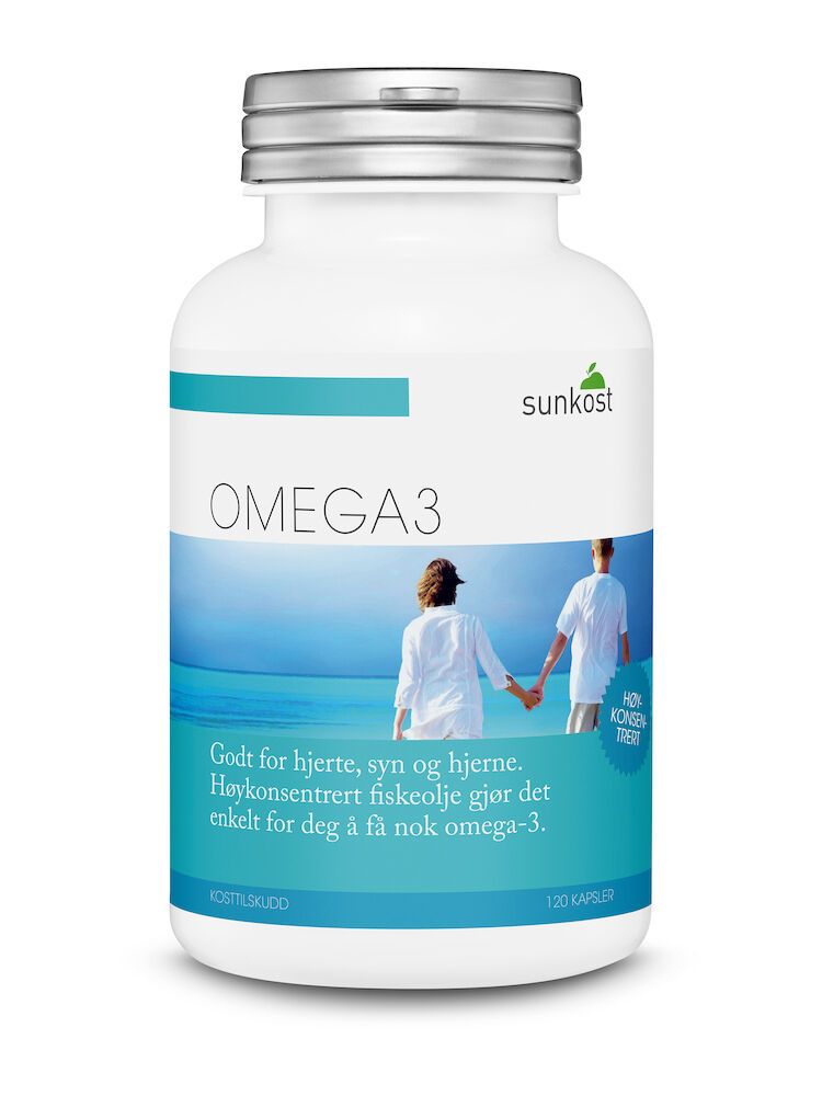 Sunkost Omega 3 Høykonsentrert 120 kapsler