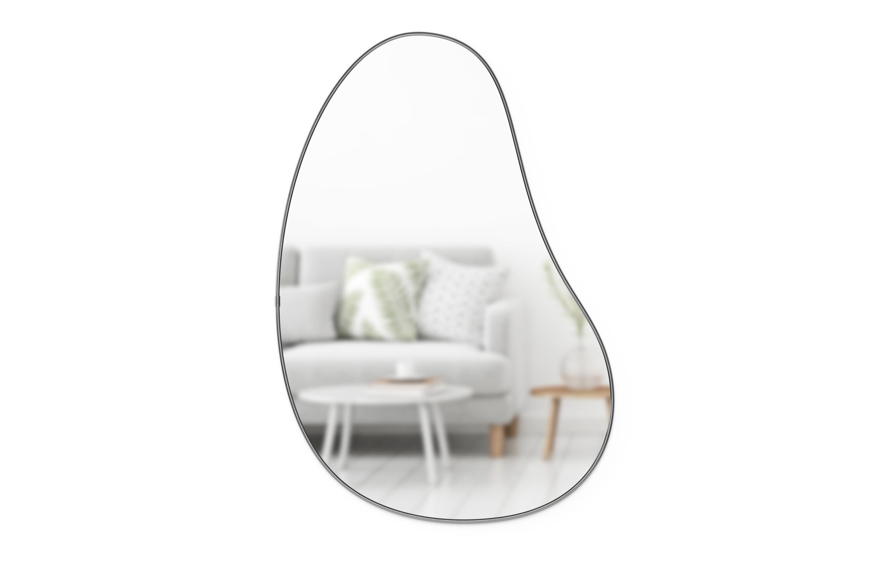Spiegel Hubba Pebble 61 x 91 cm, Schwarz<br>Geformter Wandspiegel