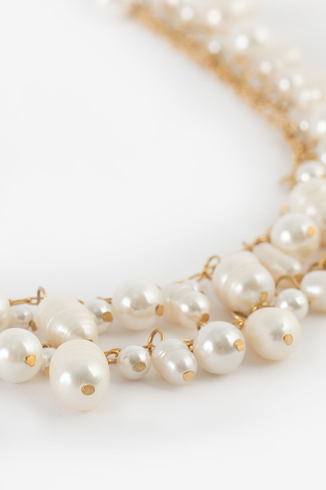 Goudkleurige dubbele ketting met parels