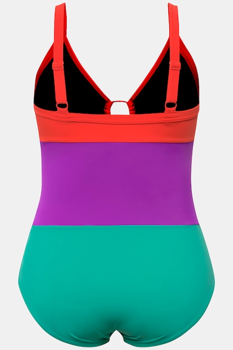 Badeanzug, Colorblocking, Softcups, Aussparungen, recycelt