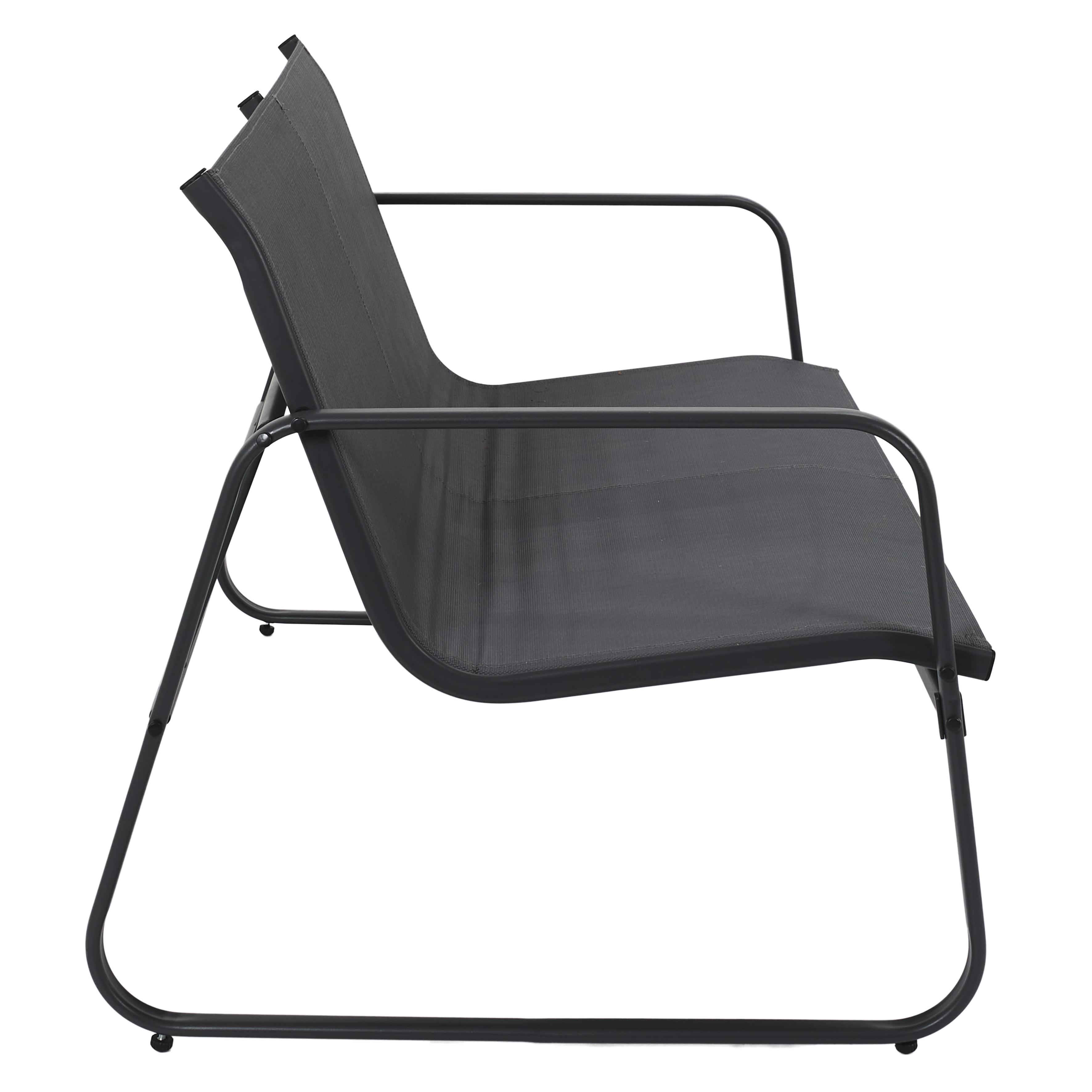 SALON DE JARDIN ESSENTIEL GRIS ANTHRACITE 4 PLACES