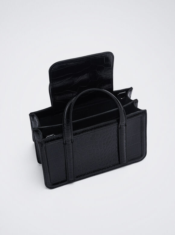 Bolsa com estampa animal - Preta