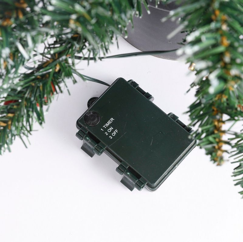 Black Box Trees Creston Set van 2 Kerstbomen en 1 Krans met LED Verlichting - Groen