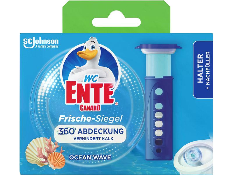 WC-Ente WC-Reiniger Frische-Siegel Starter-Set Marine Körbchenloser Toilettenreiniger