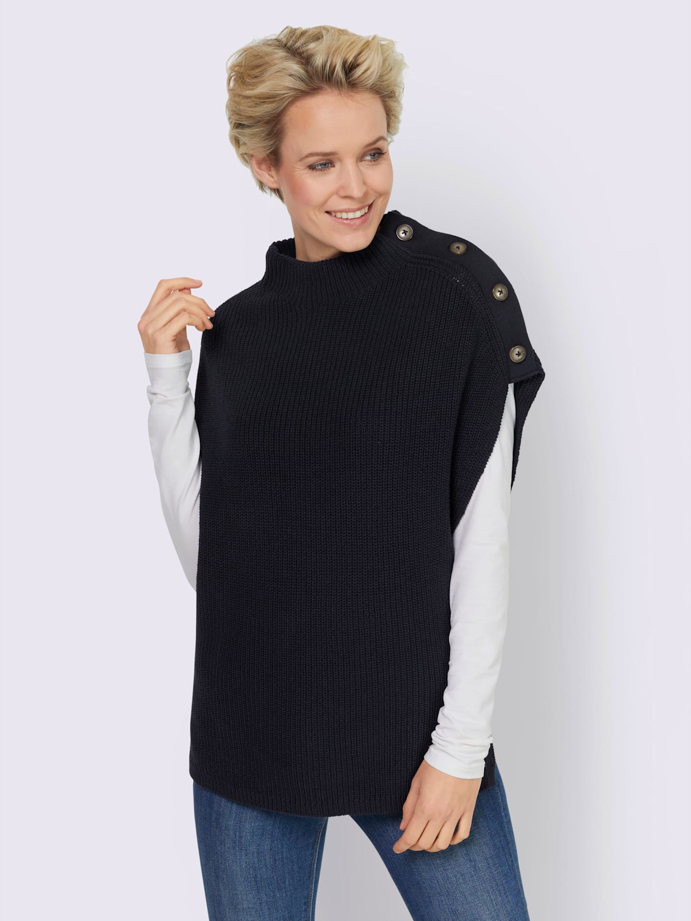 Débardeur en tricot col montant