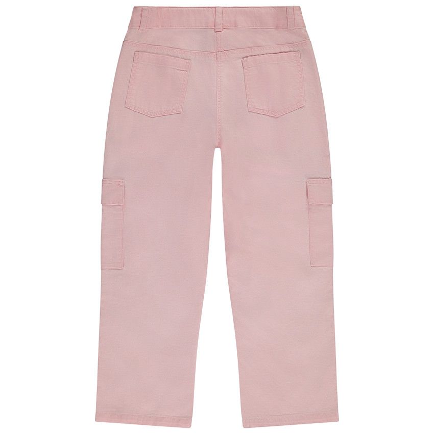 Pantalon droit cargo à poches pour fille - Multicolore