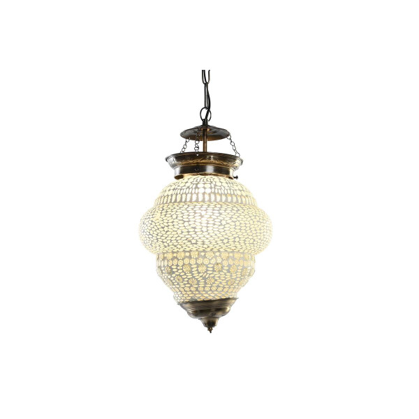 Suspension verre métal blanc 25 w (23 x 23 x 33 cm)