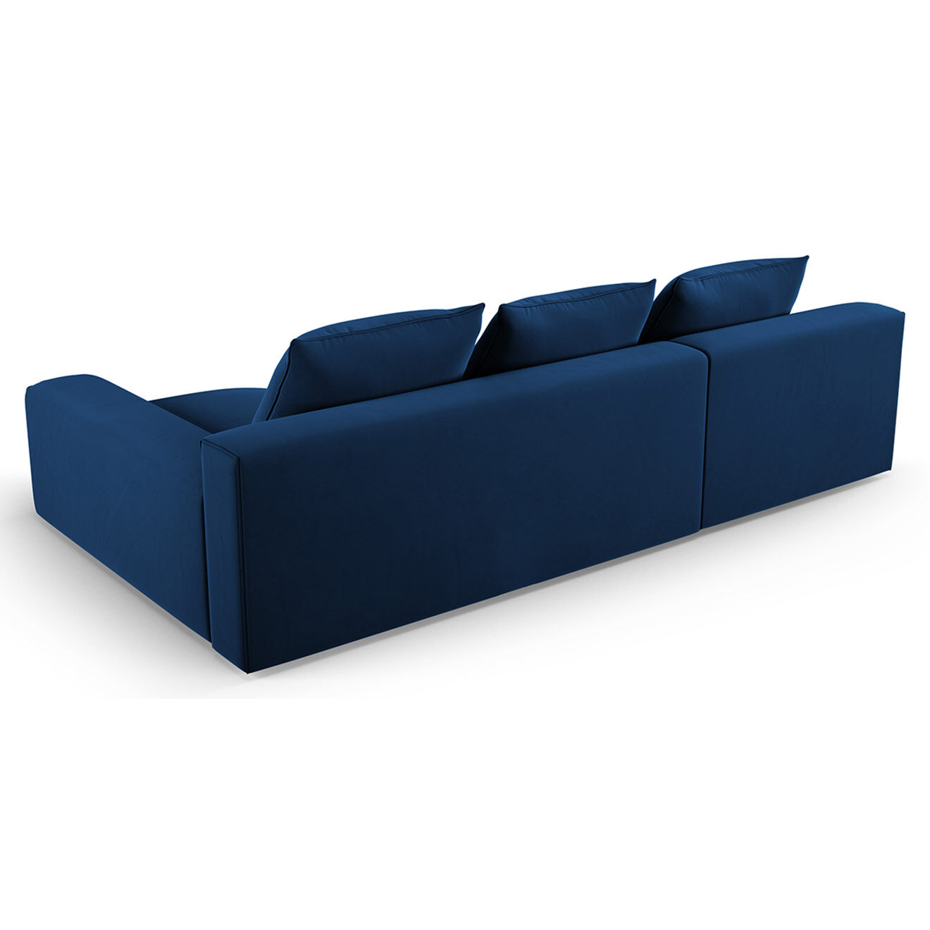 Mazzini Sofas Canapé d'angle Droit Velours Ivy 4 Places bleu roi - 280x137x89 cm