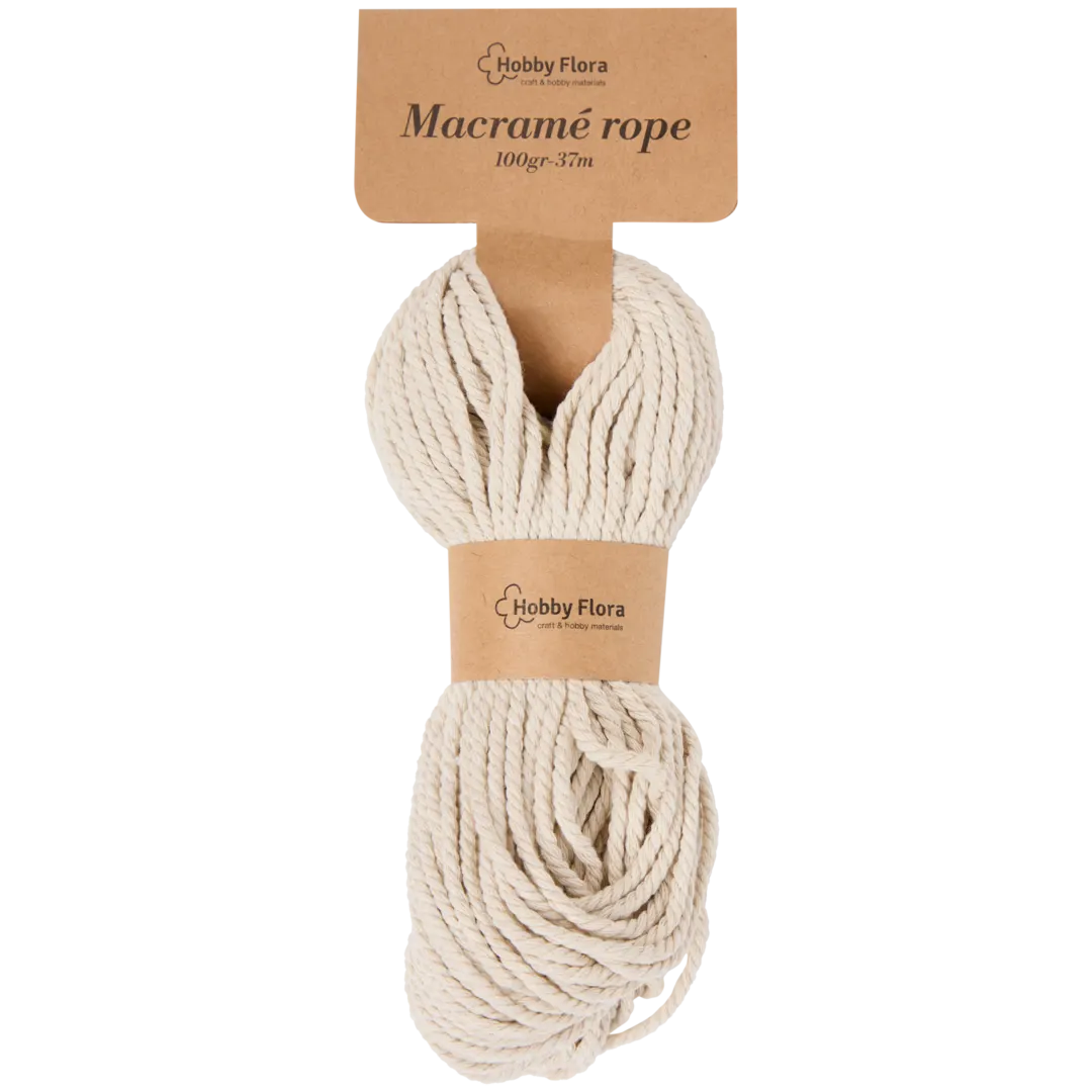 Hobby Flora macramé-touw 37 meter