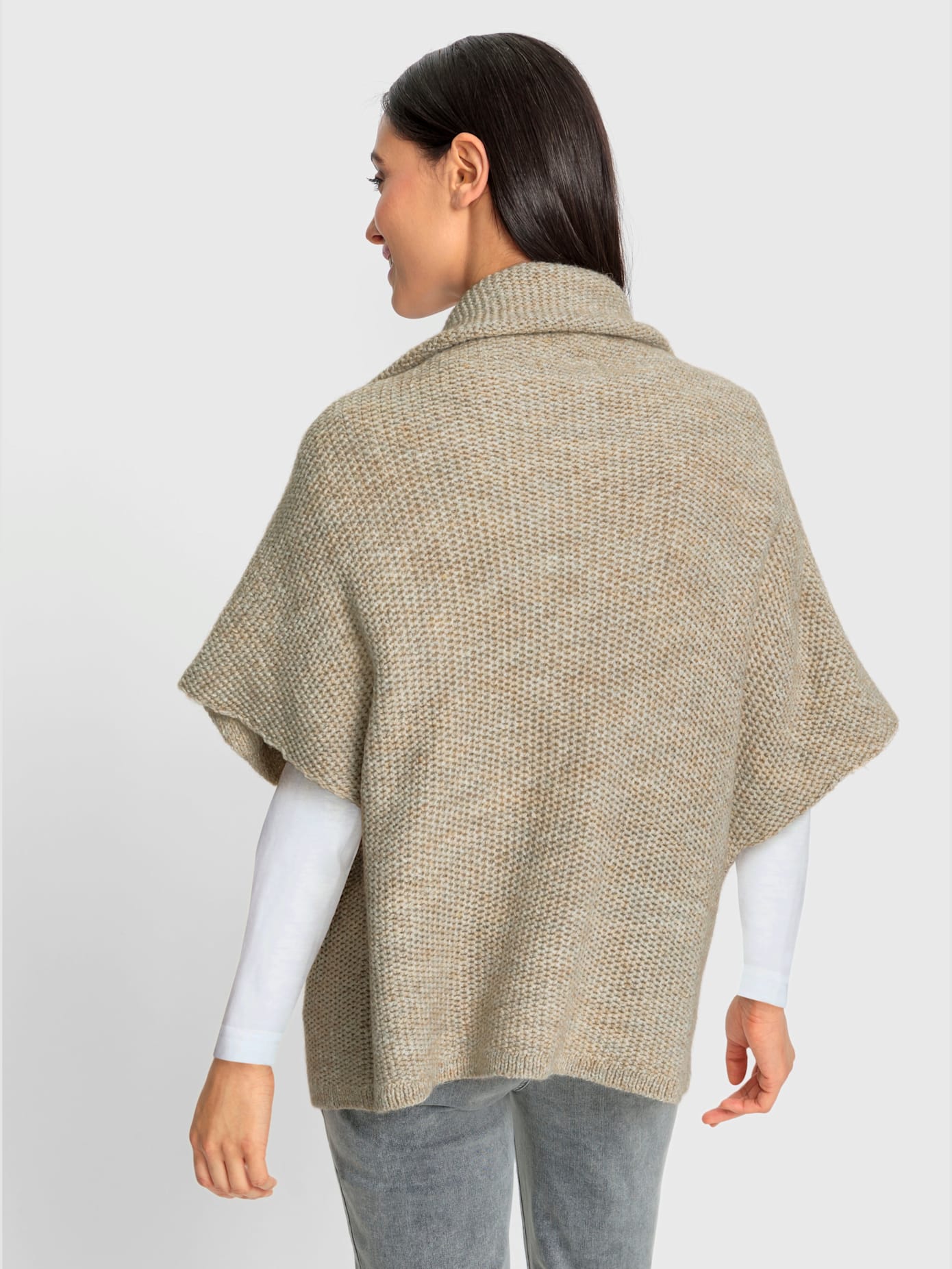 Veste en tricot col montant chaud