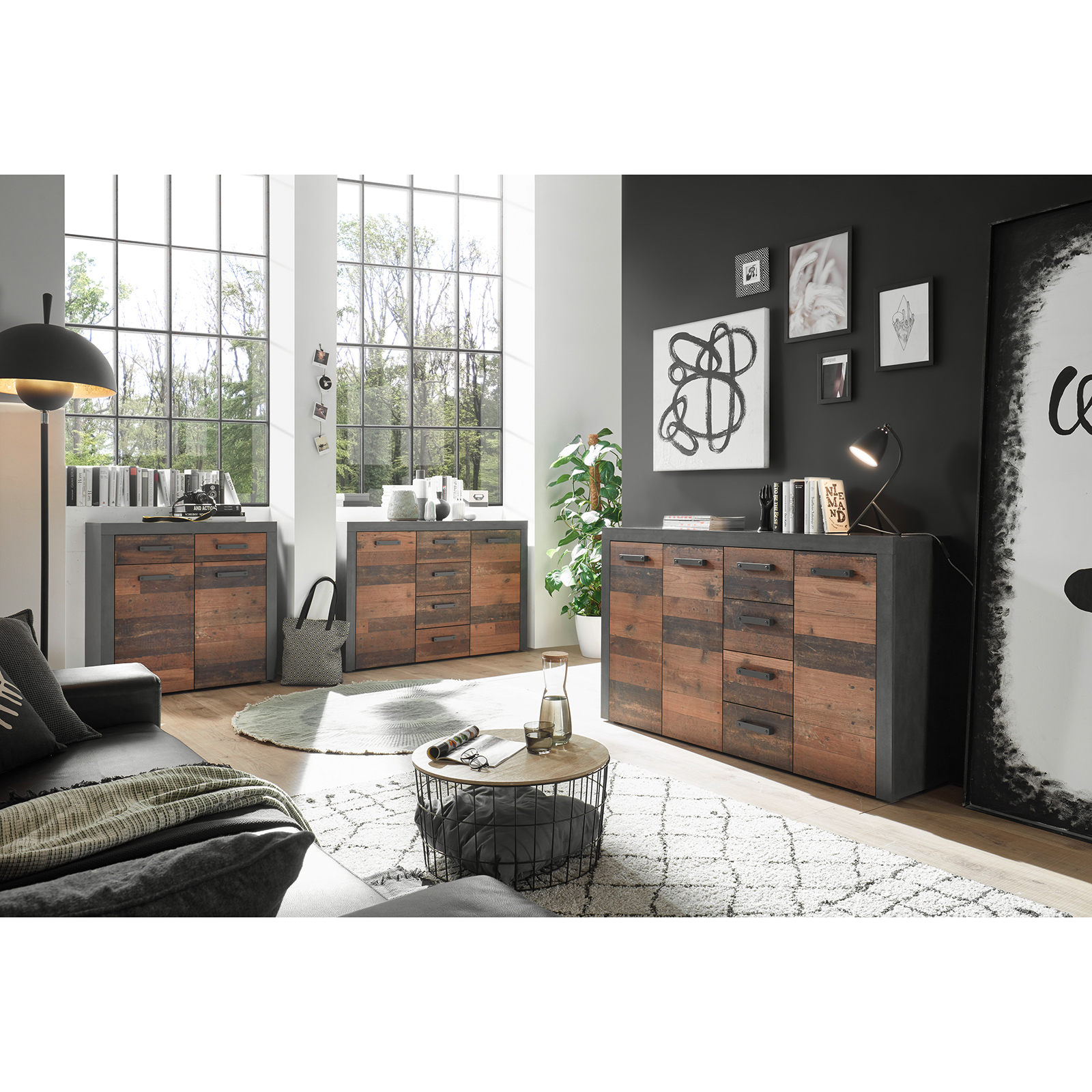 Kommode - Old Wood Vintage - Matera - 2 Türen - 135 cm
