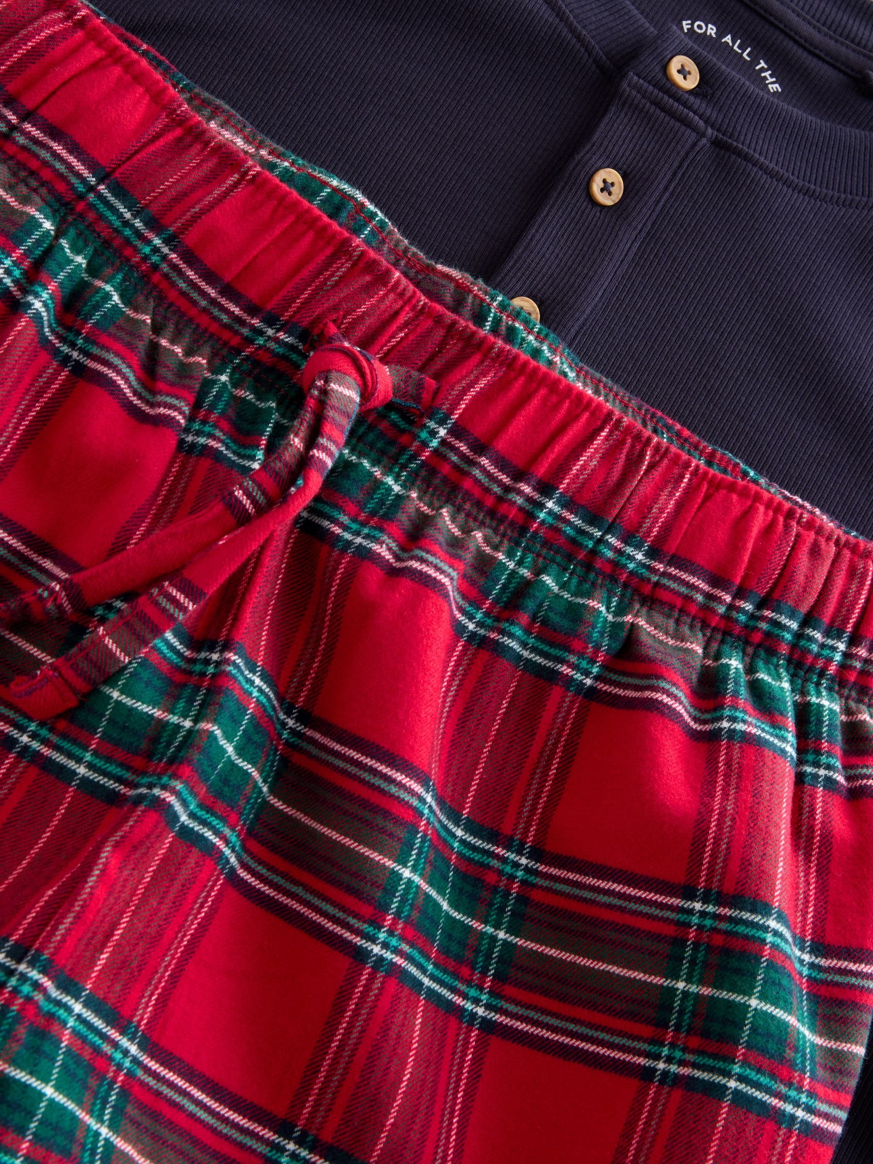 Rood met Schotse ruit - Matching Family Kerstmis pyjama met lange mouwen