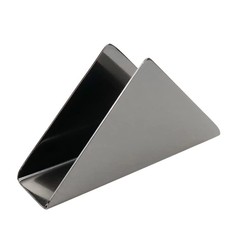 (17x8.5cm) Servietten Ständer Triangel Tischdeko Mundtuch Halter - Schwarz