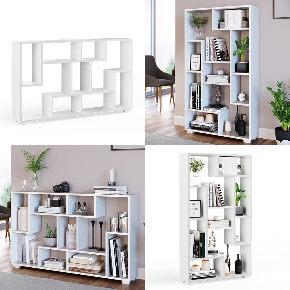Vicco Raumteiler Domus 9 offene Fächer weiß Bücherregal Standregal Aktenregal