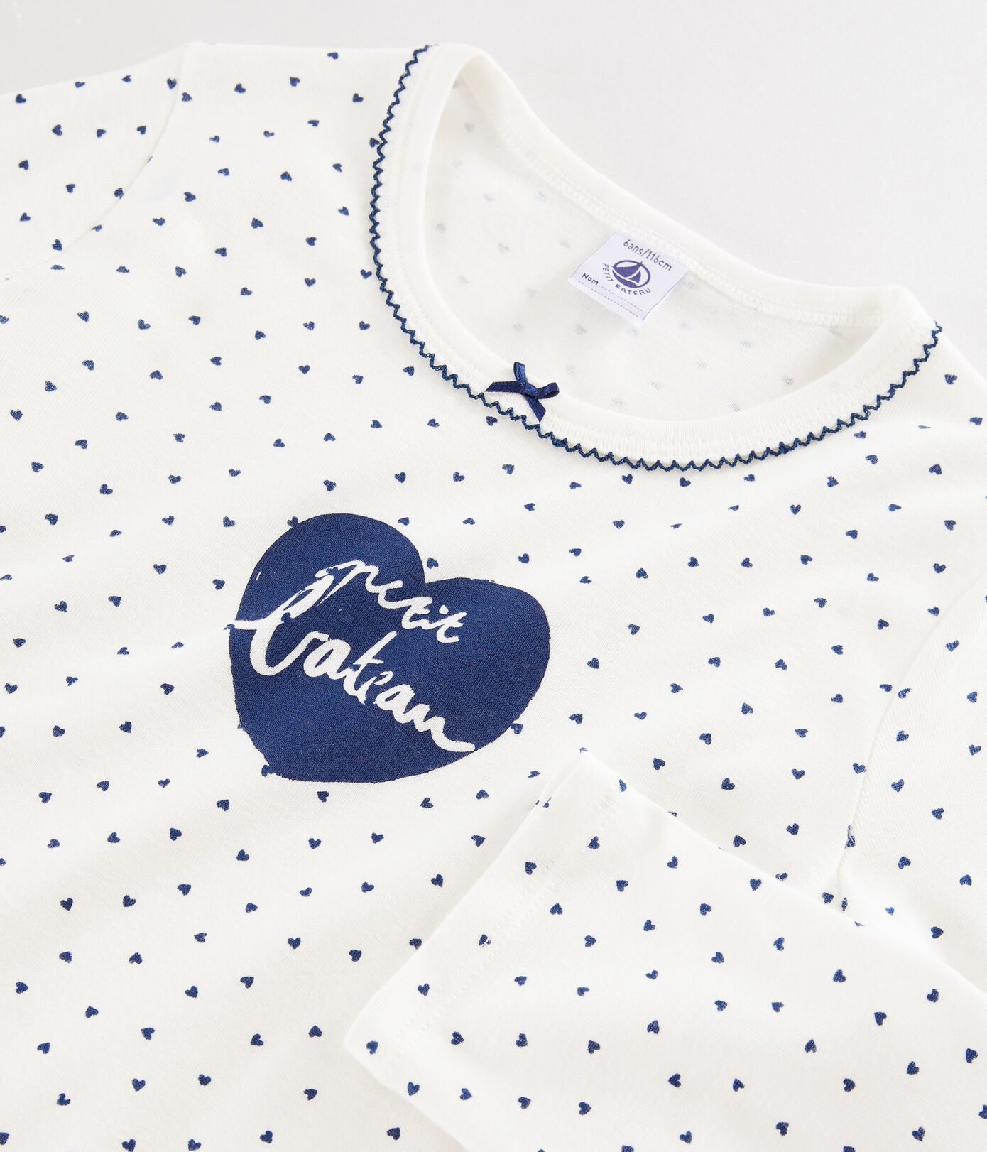 Chemise de nuit mini cœurs petite fille en côte