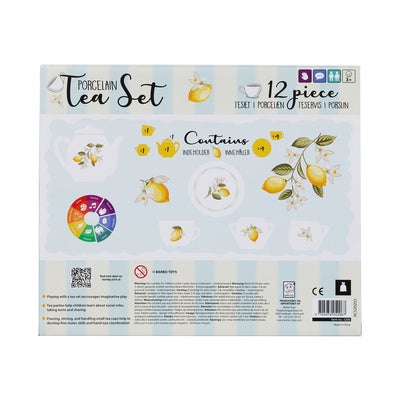 Barbo Toys Teservise Prinsesse & Enhjørning i Porselen Lillie & Ellie 12 Brikker