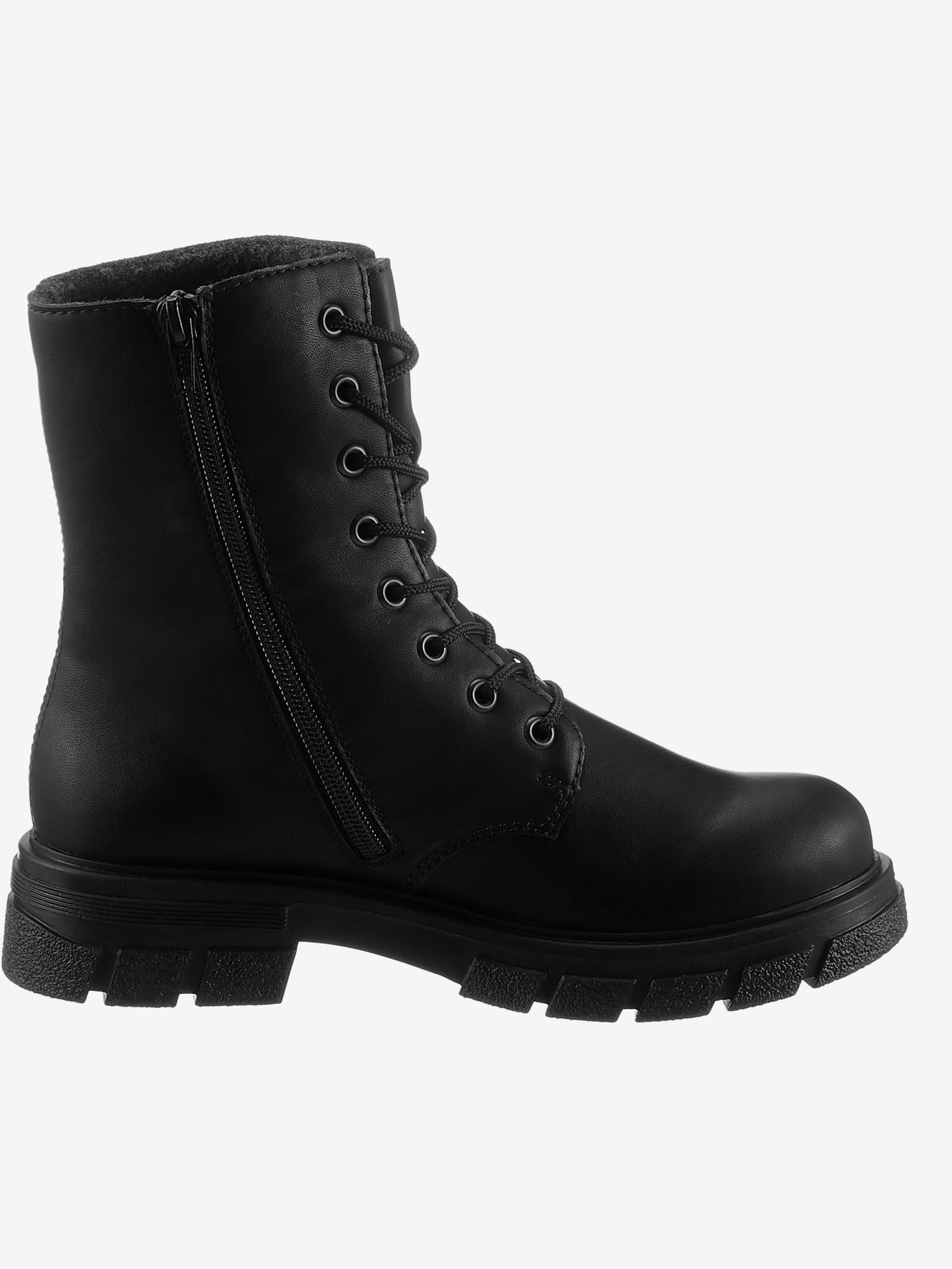 Bottines à lacets laçage et glissière