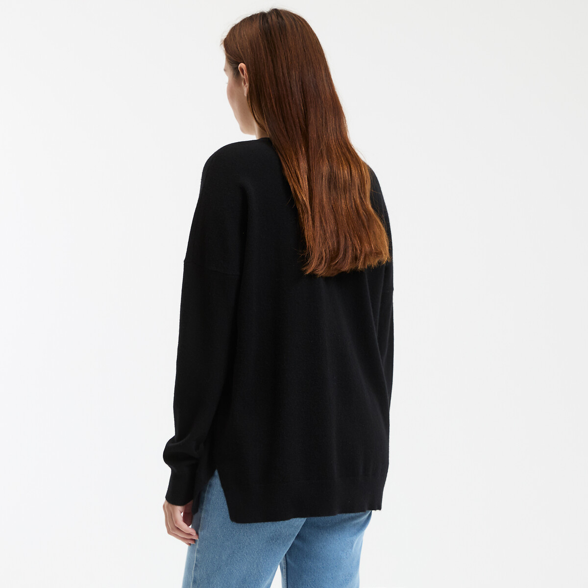 COLEÇÕES LA REDOUTE<br>Suéter de cashmere, gola redonda, modelagem ampla