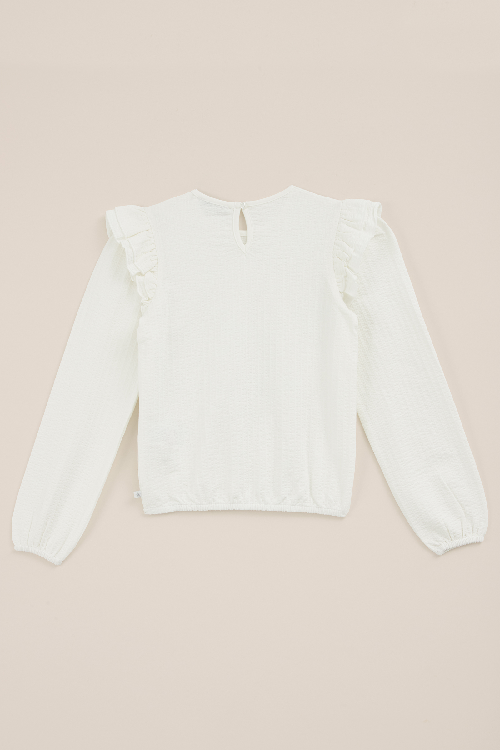 Meisjes T-shirt met structuur WE Fashion Gebroken wit