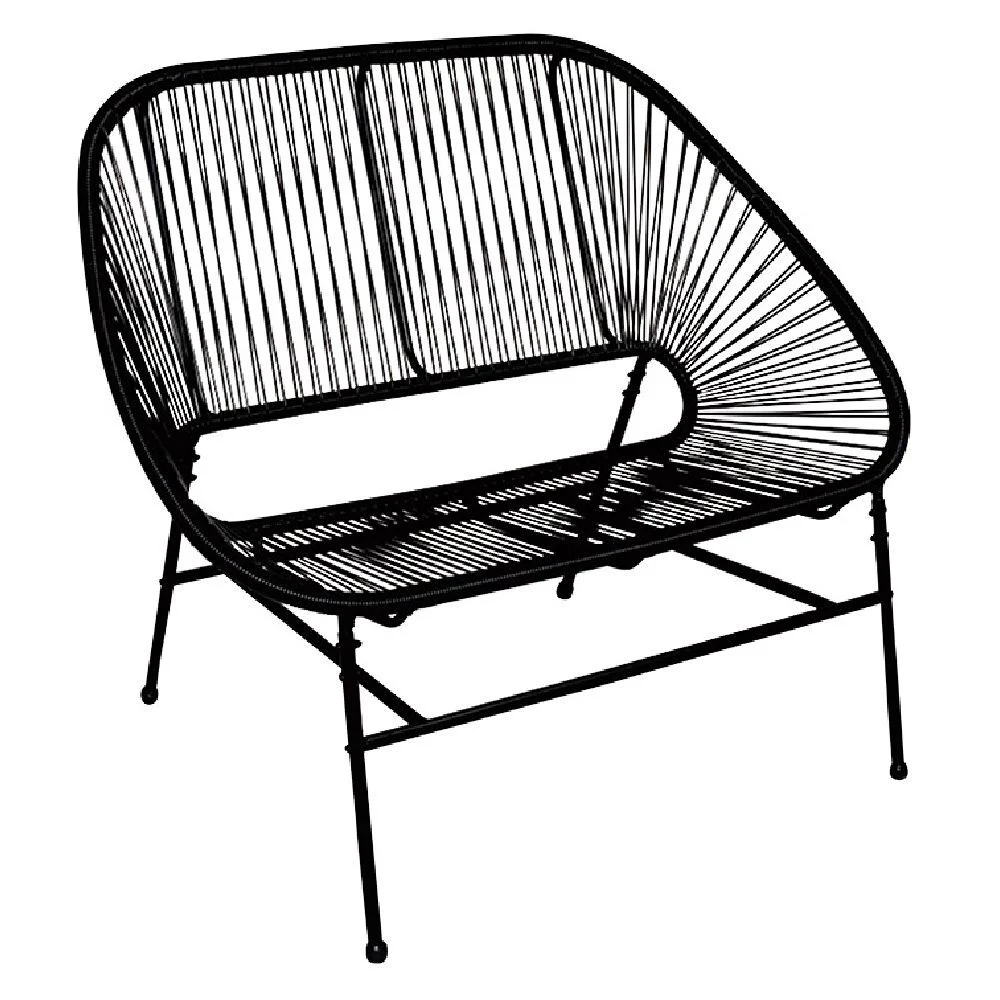Banc 2 places Urban filaire noir 114x82xH94cm