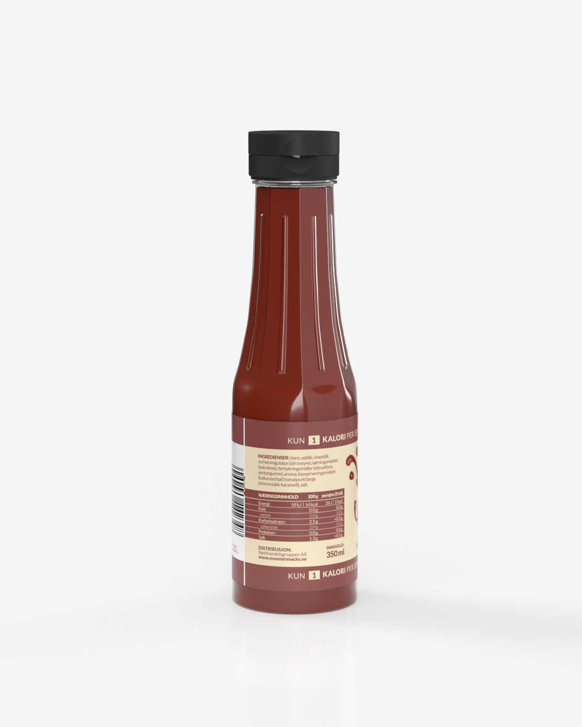 3x Monster Lavkarbo Kalorifri Smokey BBQ 350ml - TREPAKNING!