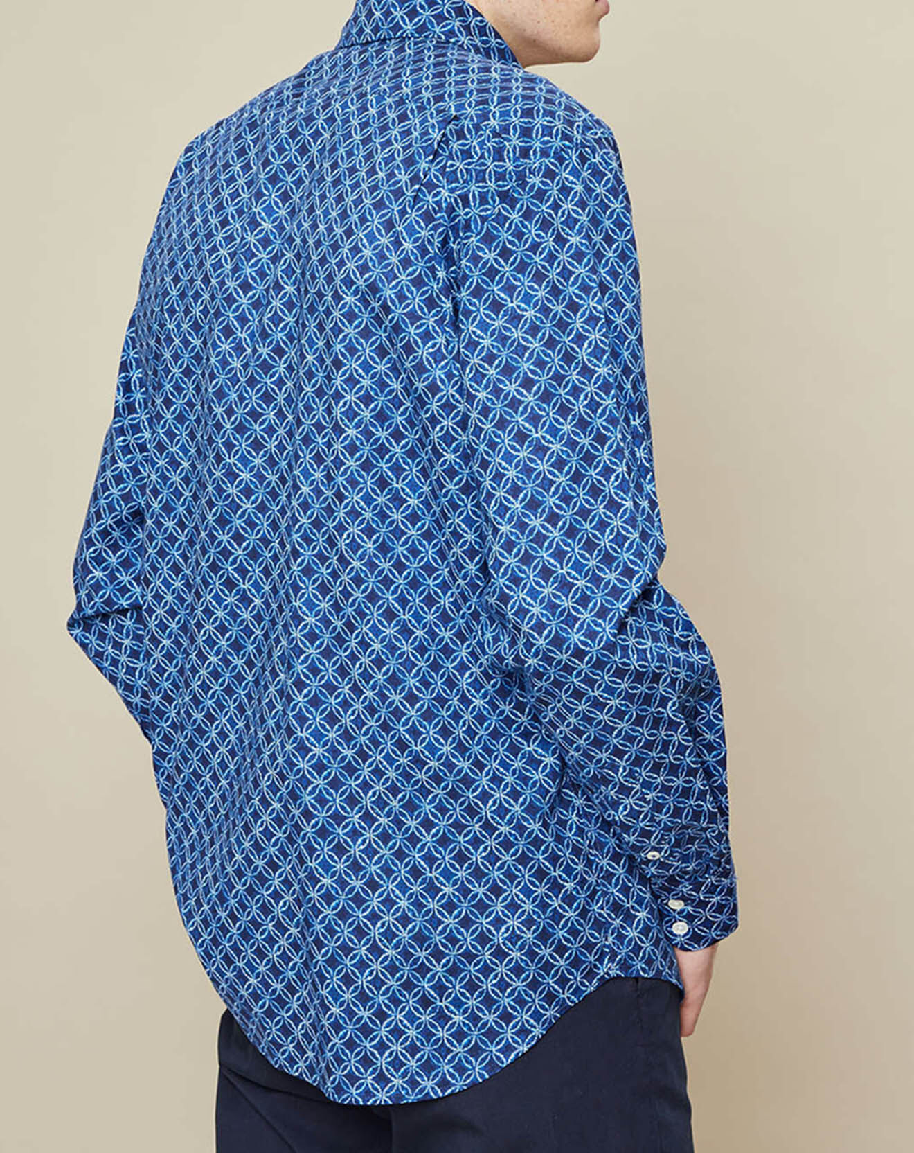 Hartford Chemise Regular Paul tie & dye rosace bleue