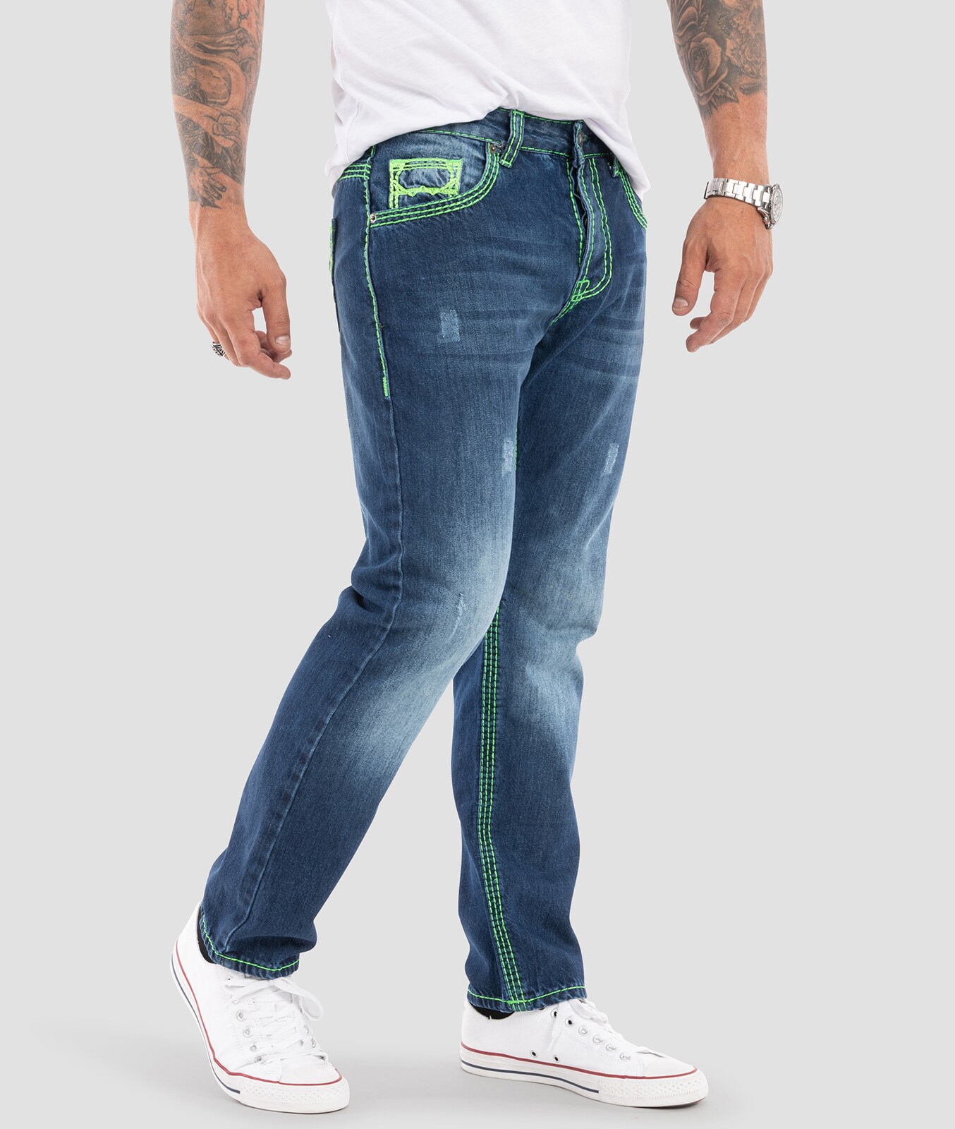 Rock Creek Jeans Comfort Fit dicke Nähte Loose Fit