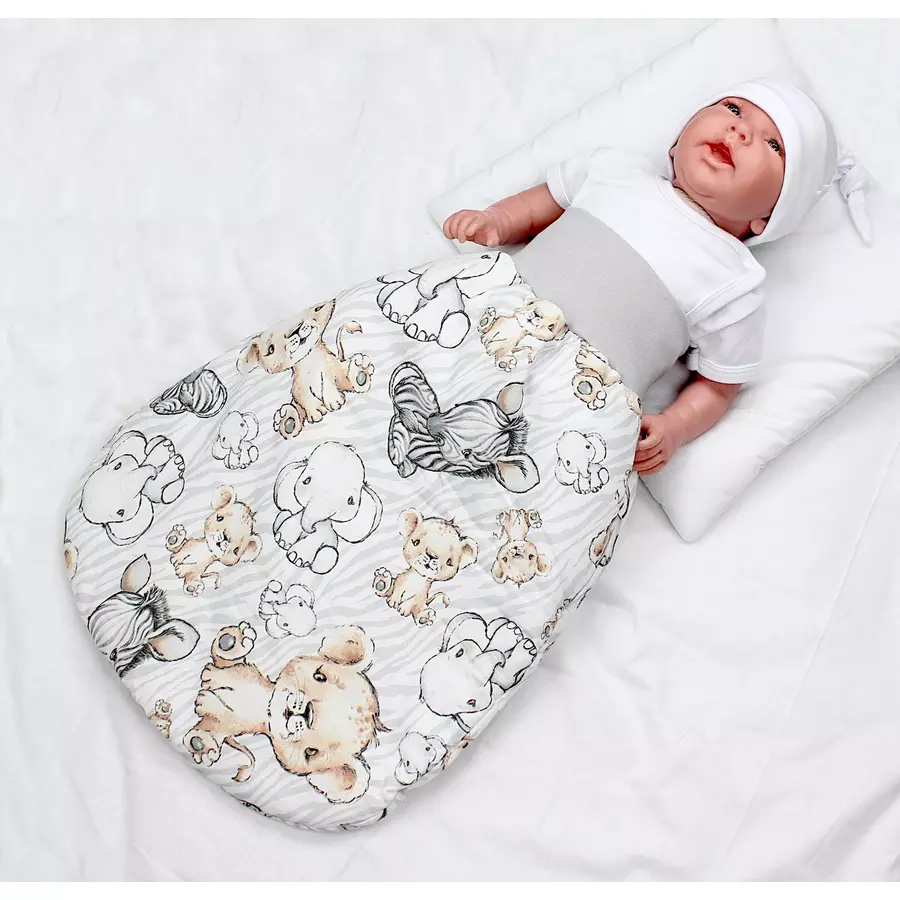 TupTam Baby Strampelsack mit Bund für Mädchen  und Jungen graugelb