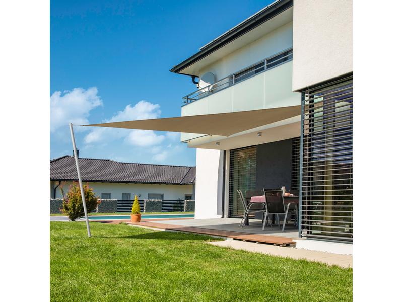 Windhager Sonnensegel Cannes, 4 m, Dreieckig, Taupe Schattentuch für Terrasse oder Balkon